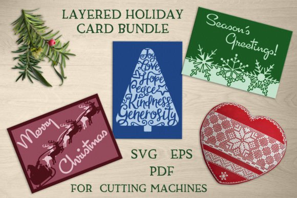 Download Holiday Greeting Card Bundle SVG - Premium Bundle