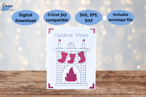 Download Christmas Wishes Fireplace Card SVG File - Fireplace card svg Collection
